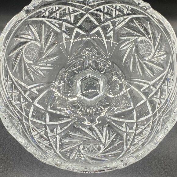 Vintage Exquisite Star of David Cut Crystal Footed Pedestal Bowl Candy Dish 7" - Picture 4 of 12